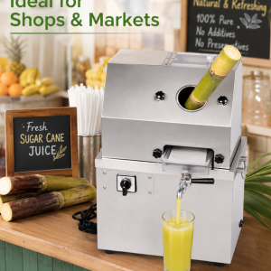 New Stainless Steel Commercial Sugarcane Juicer 500W Fully Automatic Vertical Sugarcane Juicer Suitable Industrial Retail Use